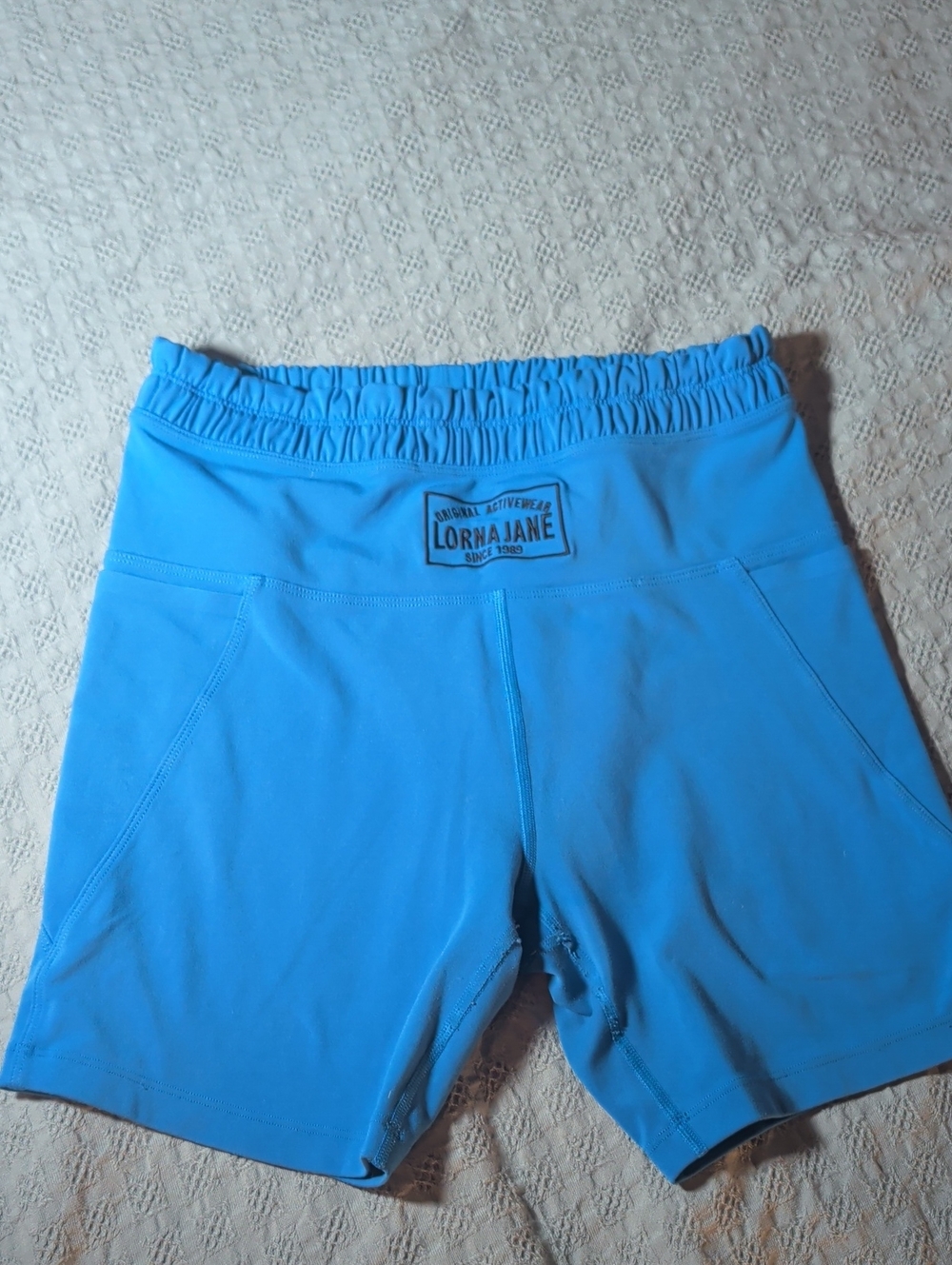 Lorna Jane Bright Blue High-Rise Athletic Shorts